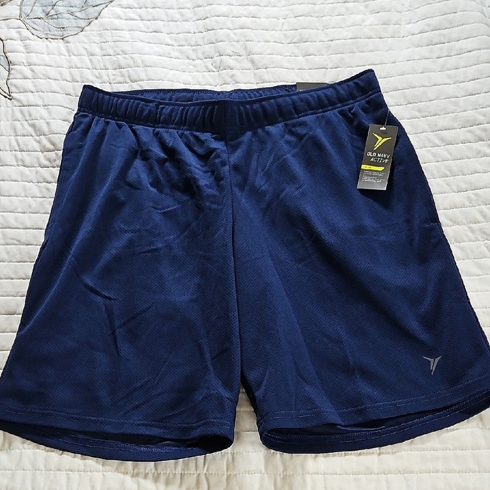 Old Navy Blue Mens GoDry Active Shorts- Large